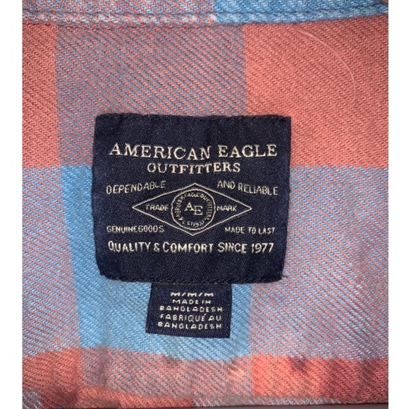 American Eagle Bleach Dipped Flannel - Picture 4 of 7